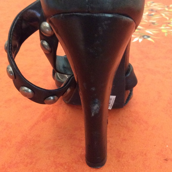 BCBG Black Studded Grommet Heels - Picture 4 of 4