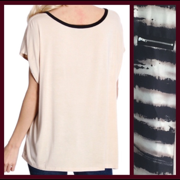 ⚡️1HR SALE❣LAST ONE❣Funky Print Top w/Zipper Large - Picture 2 of 4