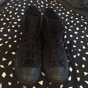 All black high top converse