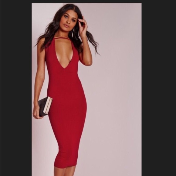 Red midi dress, never worn!!