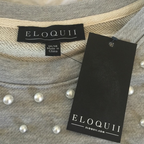 Grey Eloquii Pearl Detailed Top - Picture 2 of 4