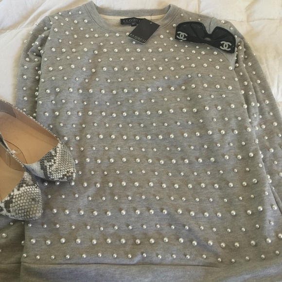 Grey Eloquii Pearl Detailed Top - Picture 4 of 4