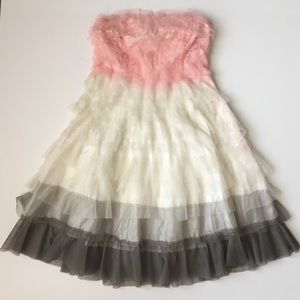 Strapless ruffle party dress
