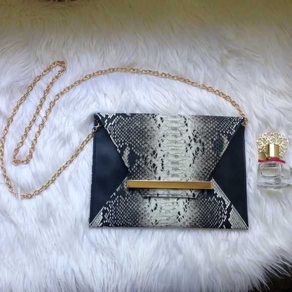 SALE Snakeskin Envelope Crossbody Purse
