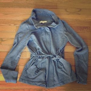 LOFT gray jacket with drawstring waist