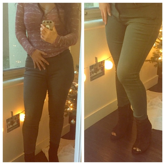 Last 1! Dark Olive Skinny Jeans