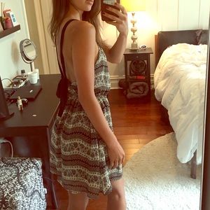 Ribbon Back Print Dress