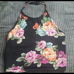Floral halter crop top