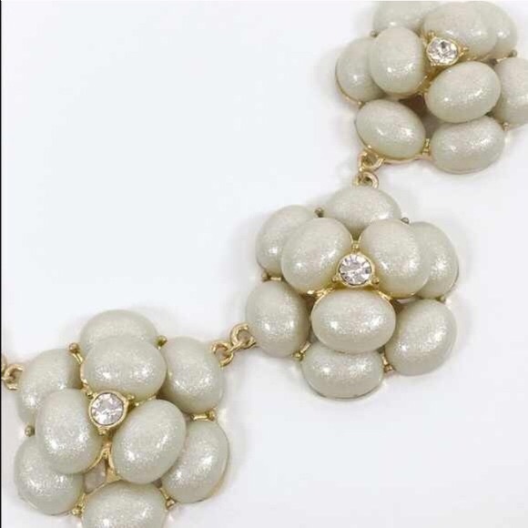 SOLD OUT Shimmery Floral Rhinestone Statement Necklace - Picture 3 of 4