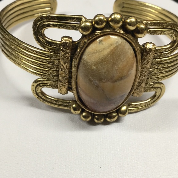 Jewelry - One of a kind hammered metal/stone bracelet