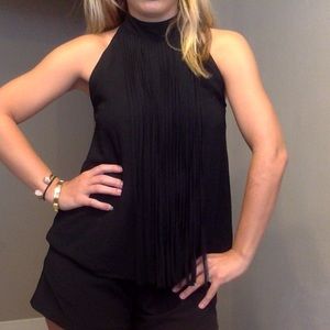 BLACK FRINGE TOP