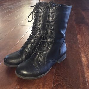 Black combat boots