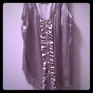 Silver silky sleeveless top