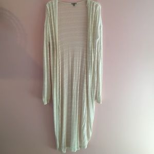 White knit longline cardigan