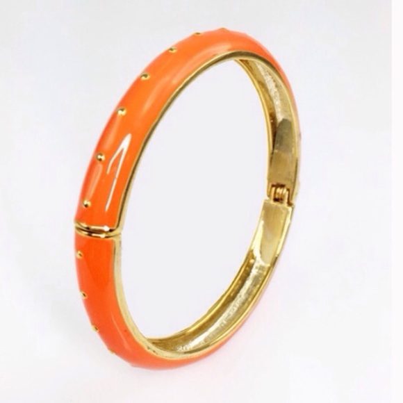 Orange Enamel Dotted Bangle