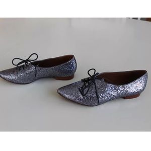 SCHUTZ Glitter Oxford Tied Dress Shoes Flats 7B