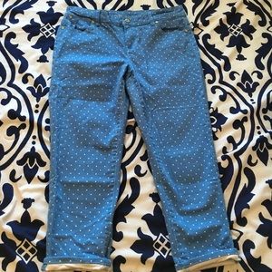 Talbots Blue & White "Polka Dot" Capris
