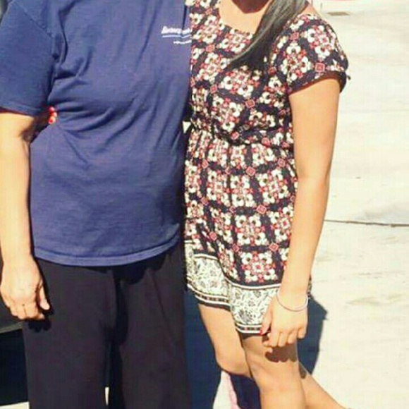 A knee length pattern dress