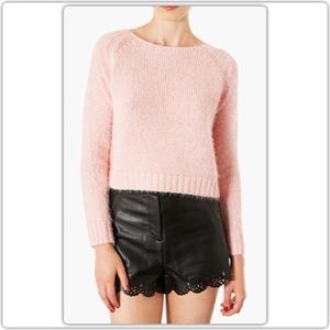 Must GO 🎉Topshop |Pink Knitted Fluffy Crop Jumper