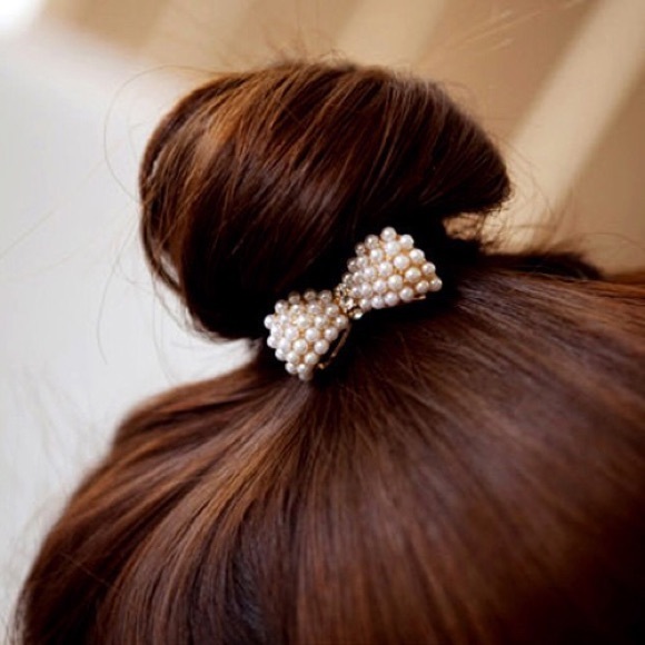 ☀️4 Pcs☀️Bowknot Hair Wrap Pearl Hair Accessories