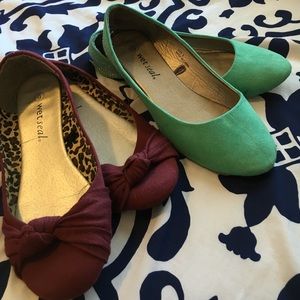 Two Wet Seal Flats (Maroon & Teal)