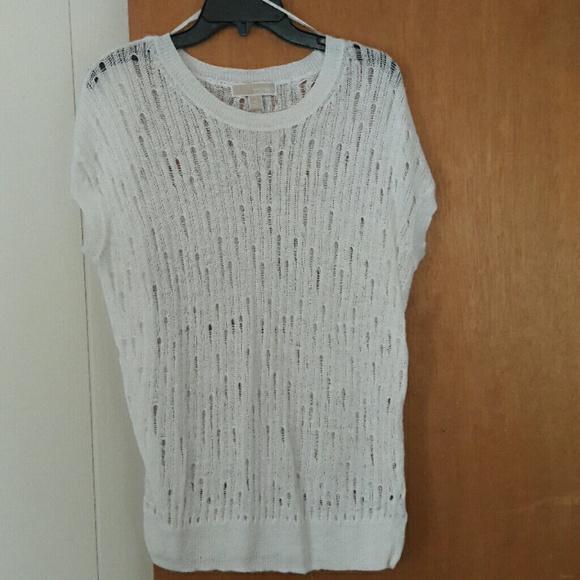 White Michael Kors short sleeved sweater