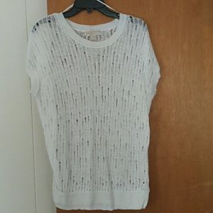 White Michael Kors short sleeved sweater