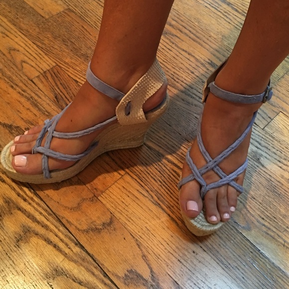 New in box! Suede wedge espadrille sandals. Sz 8