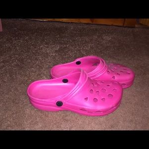 Hot pink off brand crocs