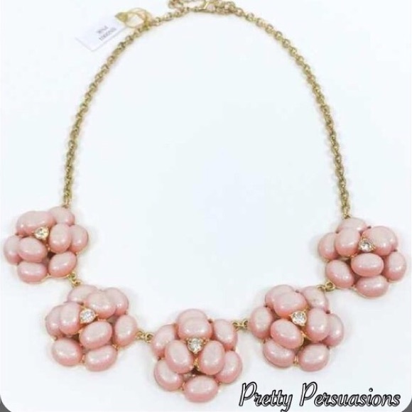 SOLD OUT Pink Floral Rhinestone Statement Necklace - Picture 2 of 5