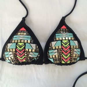 Black tribal bikini top