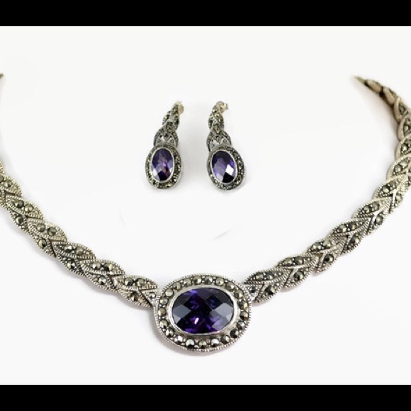 FINAL PRICE 💜Amethyst & Marcasite Set