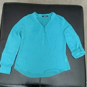 Teal sheer blouse