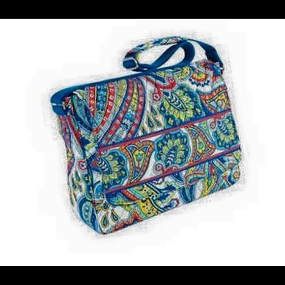 Amazon.com: Vera Bradley Messenger (Indigo Pop) : Clothing  Vera Bradley messenger bag