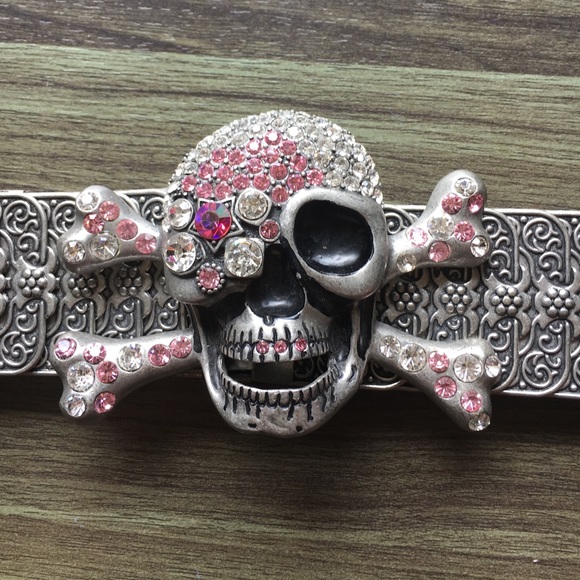 Rhinestone Skull belt