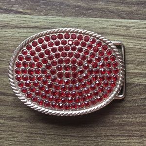 Red Rhinestone belt buckle