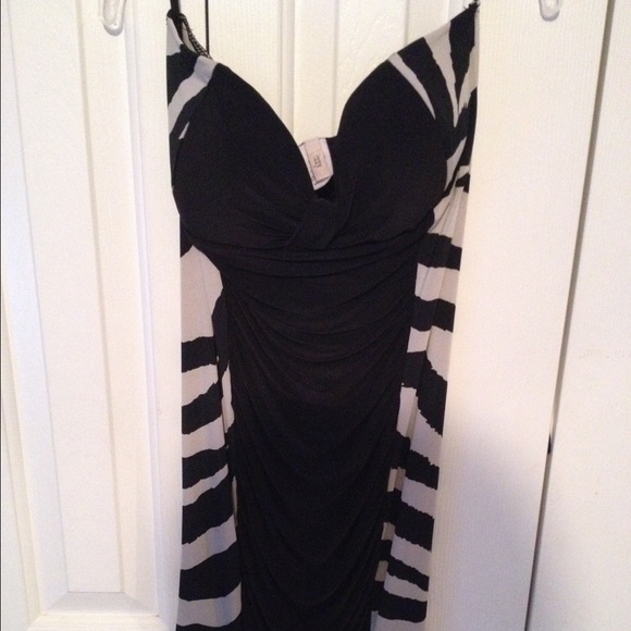 Zebra stripe fitting body dress - Picture 1 of 3