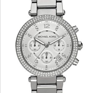 Michael Kors silver rhinestone watch