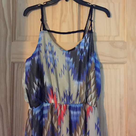 Multiprint Hi Lo Dress - Picture 2 of 4