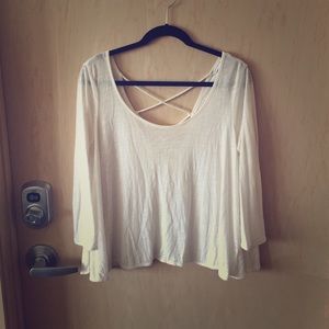 Cream cotton shirt with open back!
