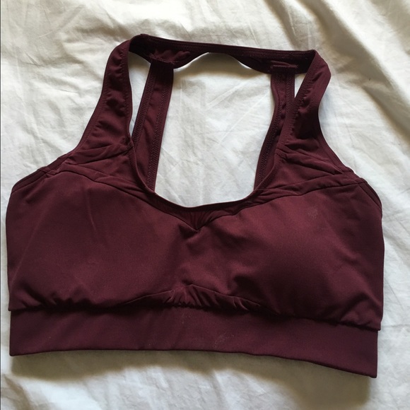 Mesh maroon sports bra