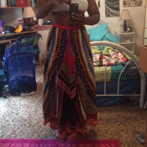 Festival flowy maxi skirt