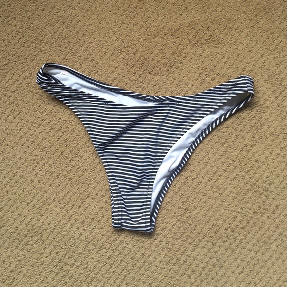 black and white striped swimsuit bottoms