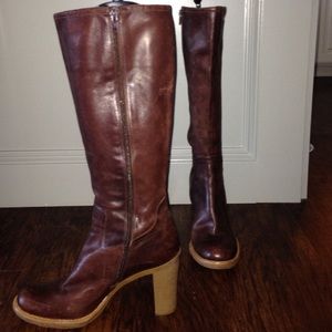Bottes Cuir Marron Gianni Bini 'Wynona' - Talon Aiguille - Taille 8 - Comme Neuves
