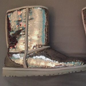 silver sequin UGG boots