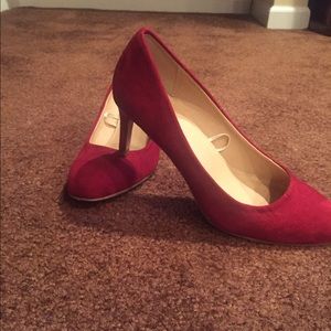 Ruby red suede shoes