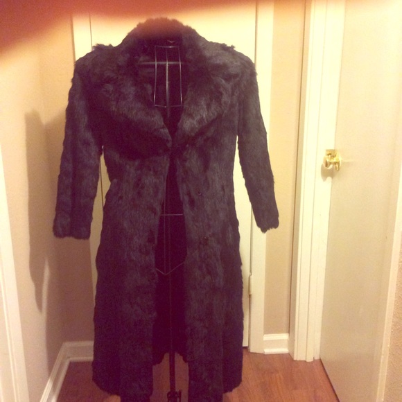 Real  Fur black coat