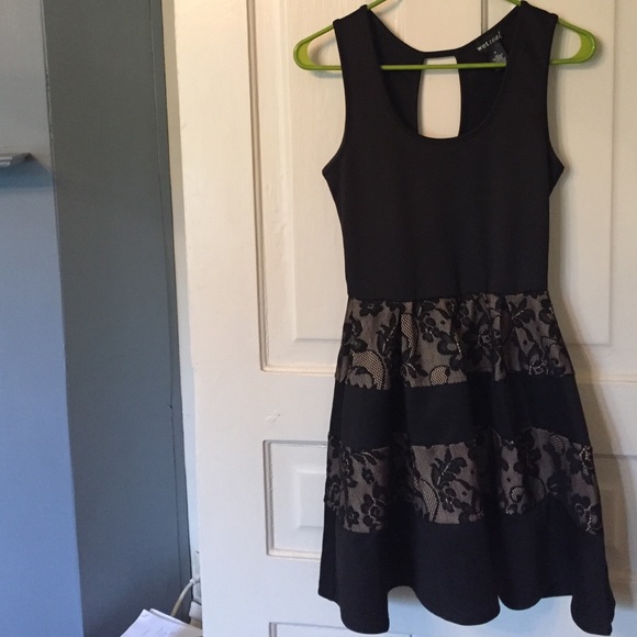 Fun Black Lace Dress Neoprene like material.