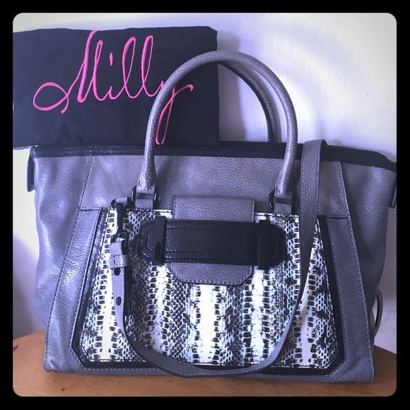Brand new Milly Python-embossed Lilly Satchel