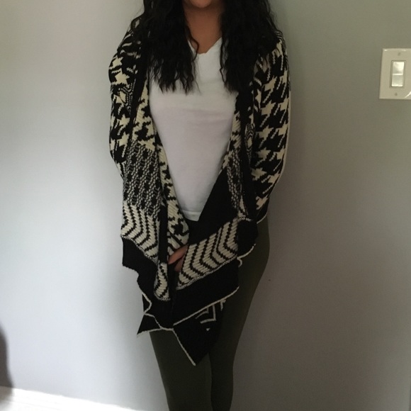 black and white cardigan